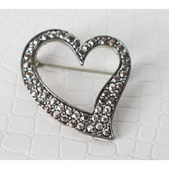 6 Mid-Century Modern Silver Tone Brooches Pin Brooch Rhinestone Accents - Picture 4 of 7